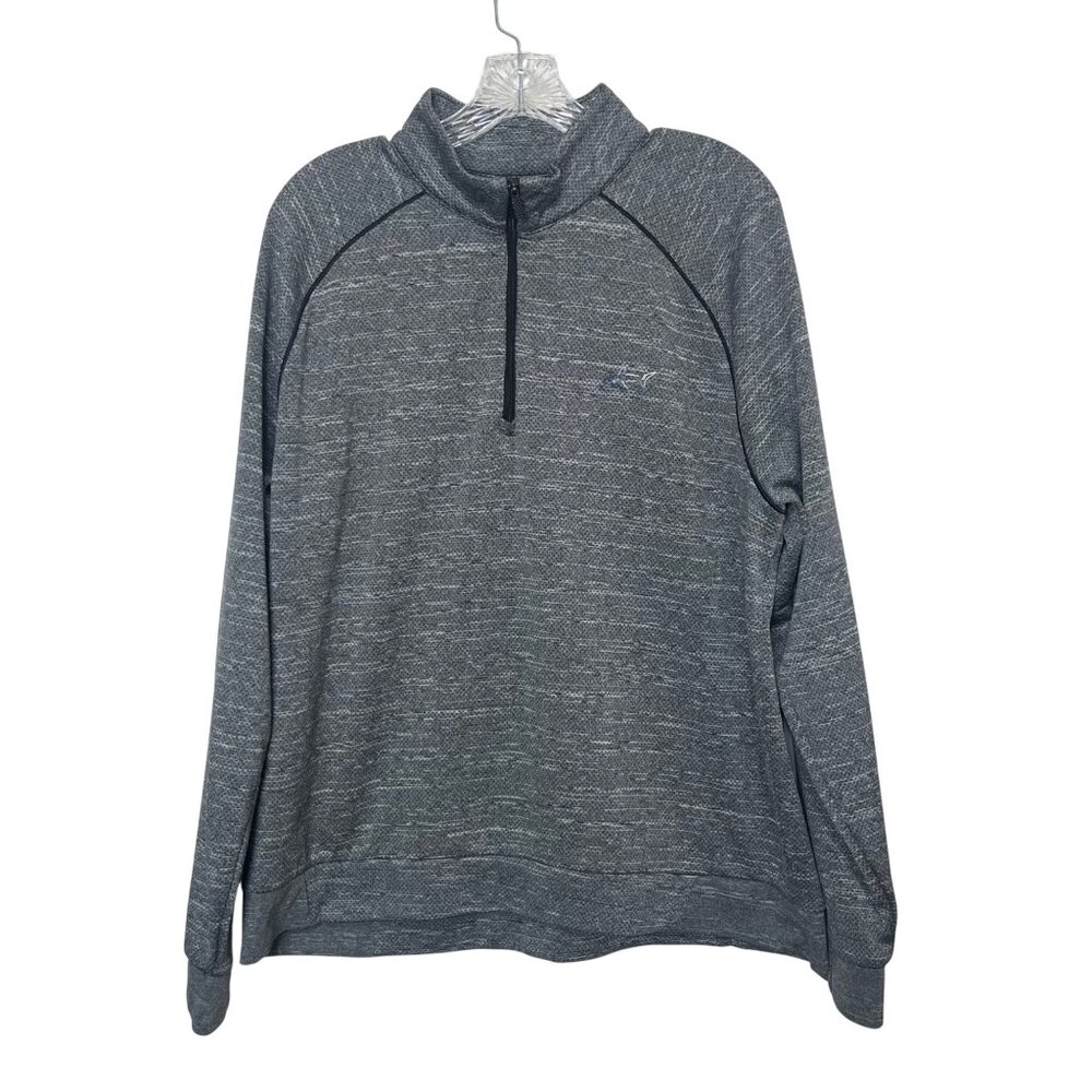Greg Norman Quarter-Zip Pullover Mens Large Gray Fleece Lined Golf